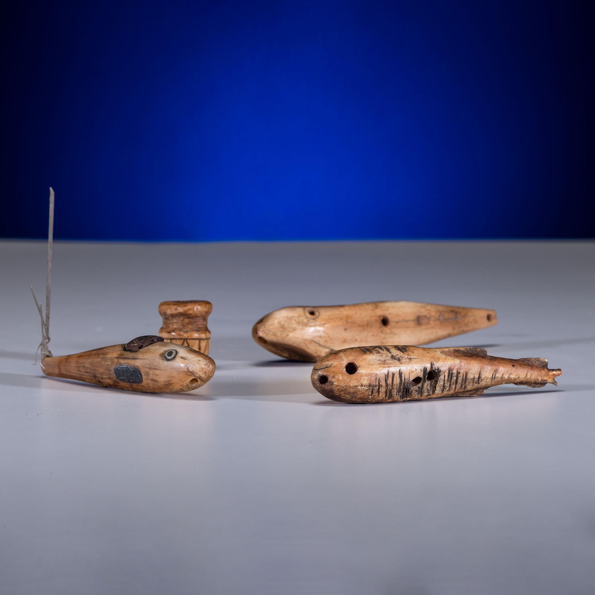 Iñupiat Carved Walrus Ivory Fishing Lures and Seal Plug