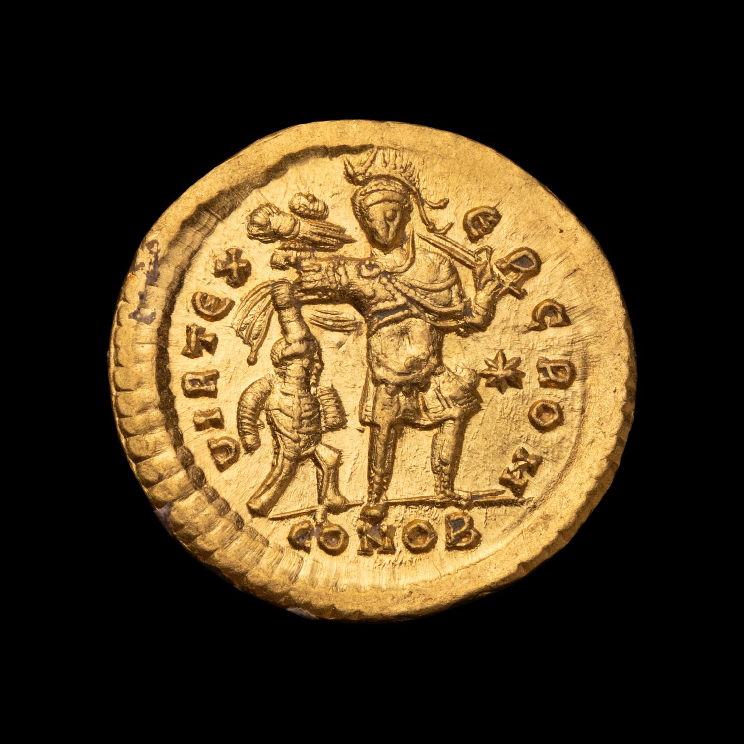 [ANCIENT] EASTERN ROMAN EMPIRE. Theodosius II (c. 441 AD), Av Solidus (4.4g)