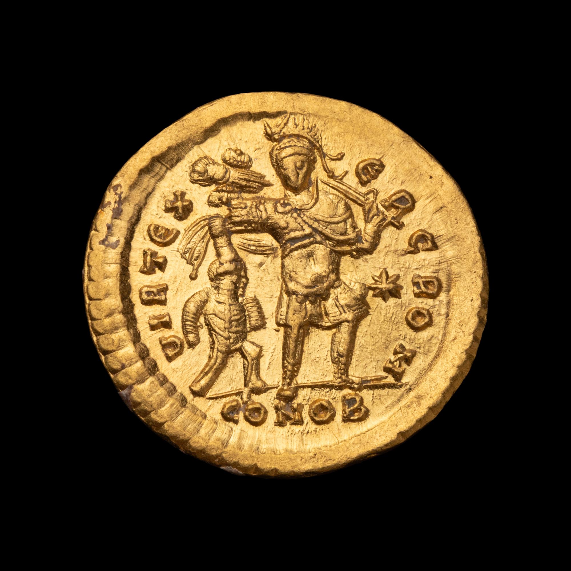 [ANCIENT] EASTERN ROMAN EMPIRE. Theodosius II (c. 441 AD), Av Solidus (4.4g)