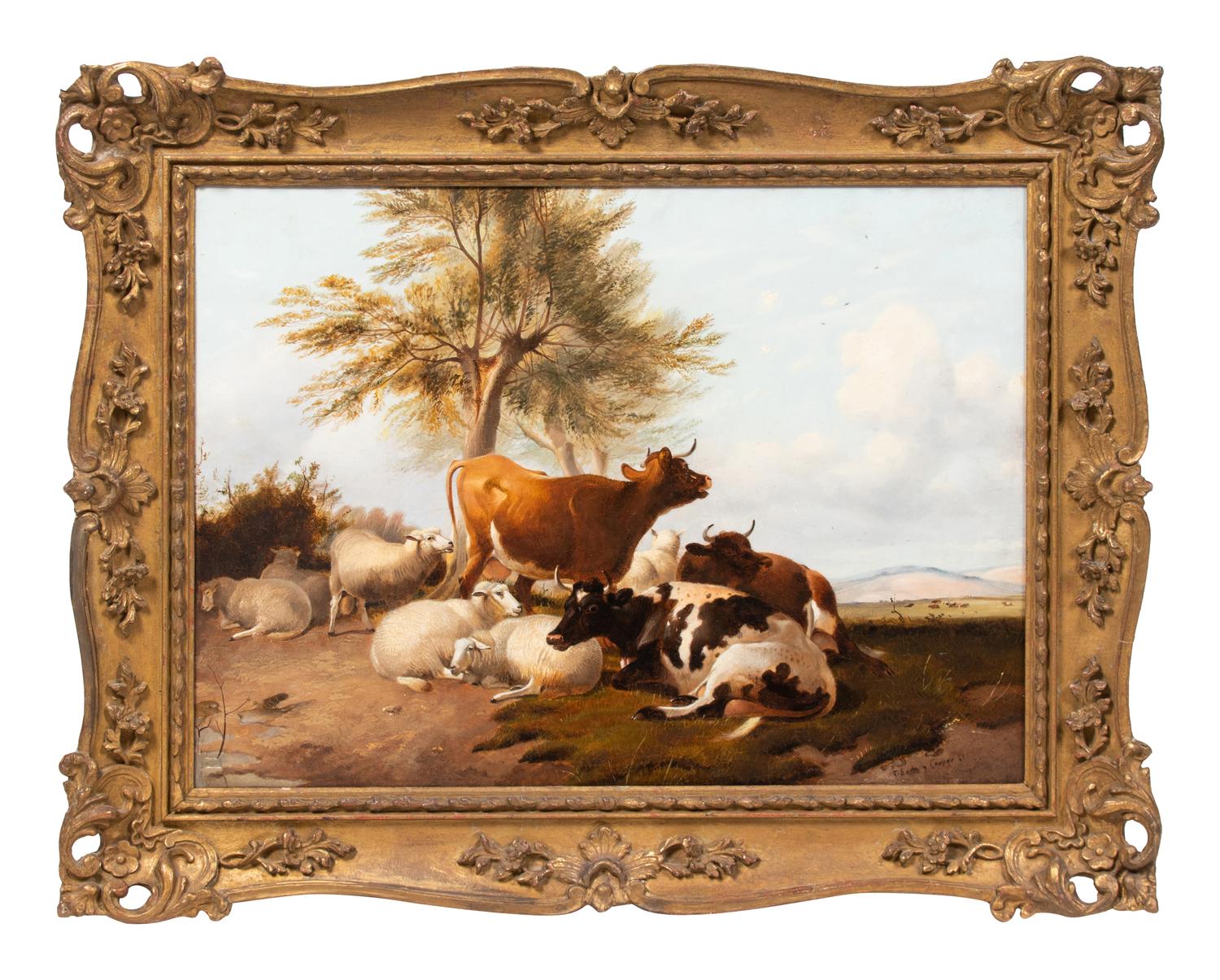 Thomas Sidney Cooper (British, 1803-1902) Sunny Afternoon oil on canvas