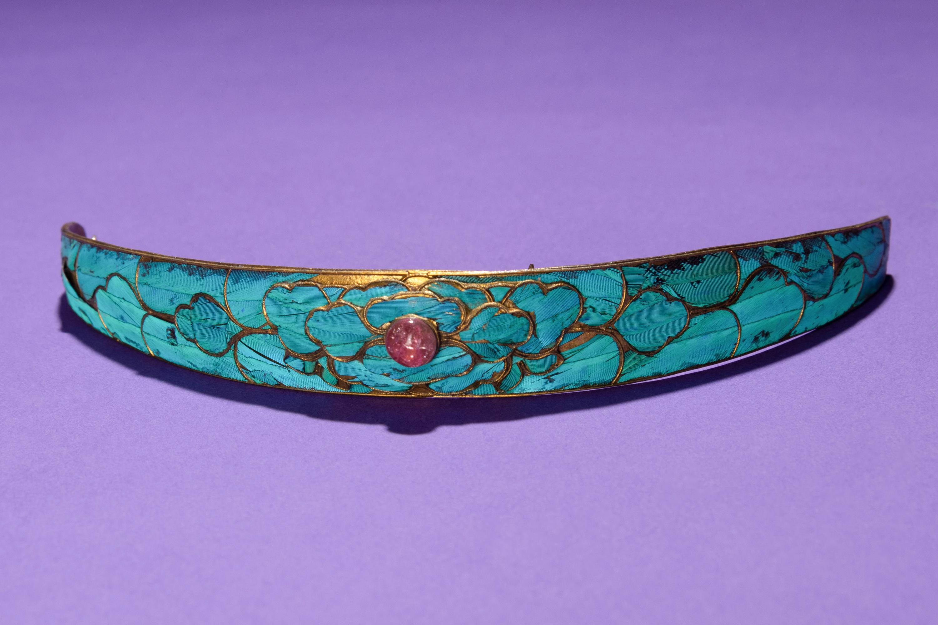 Six Kingfisher Feather Decorated and Embellished Accessories
