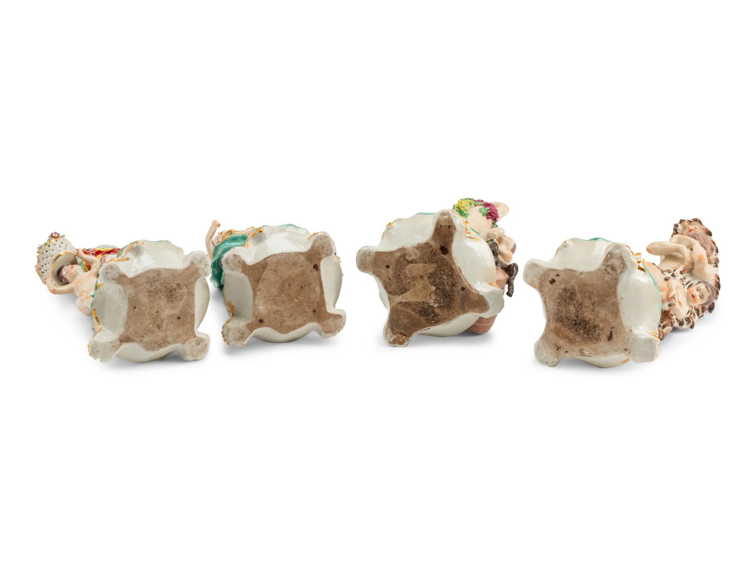 A Set of Four Continental Porcelain Figural Groups Allegorical of the Seasons