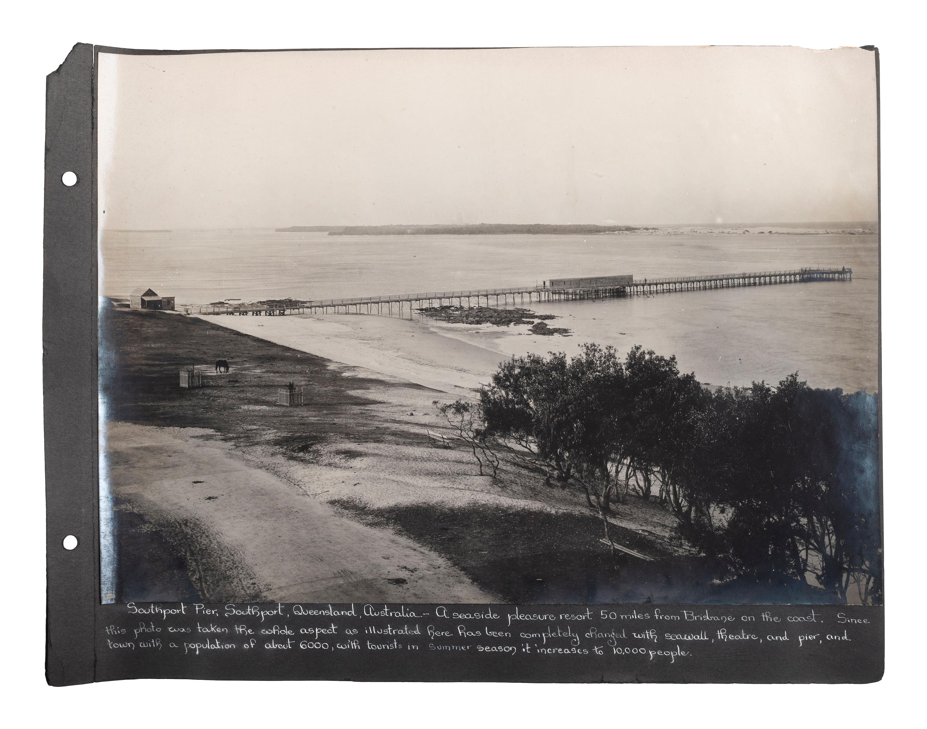[EARLY PHOTOGRAPHY] -- [AUSTRALIA]. Album containing photographs of Queensland, Australia, incl. images of landscapes, timber hauling, and aboriginal Australians.