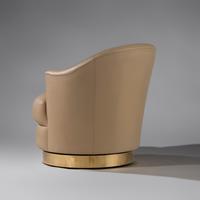 Barrel-back swivel chair, c. 1980