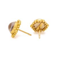 ELIZABETH LOCKE, YELLOW GOLD AND MOONSTONE EARRINGS