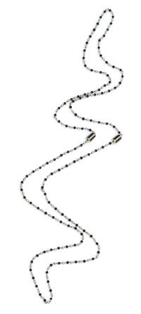 A Pair of 18 Karat White Gold, Onyx, Cultured Seed Pearl and Diamond Station Necklaces, Bvlgari, 8.00 dwts.