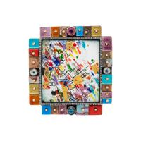 EARL PARDON, ENAMEL AND MULTIGEM BROOCH