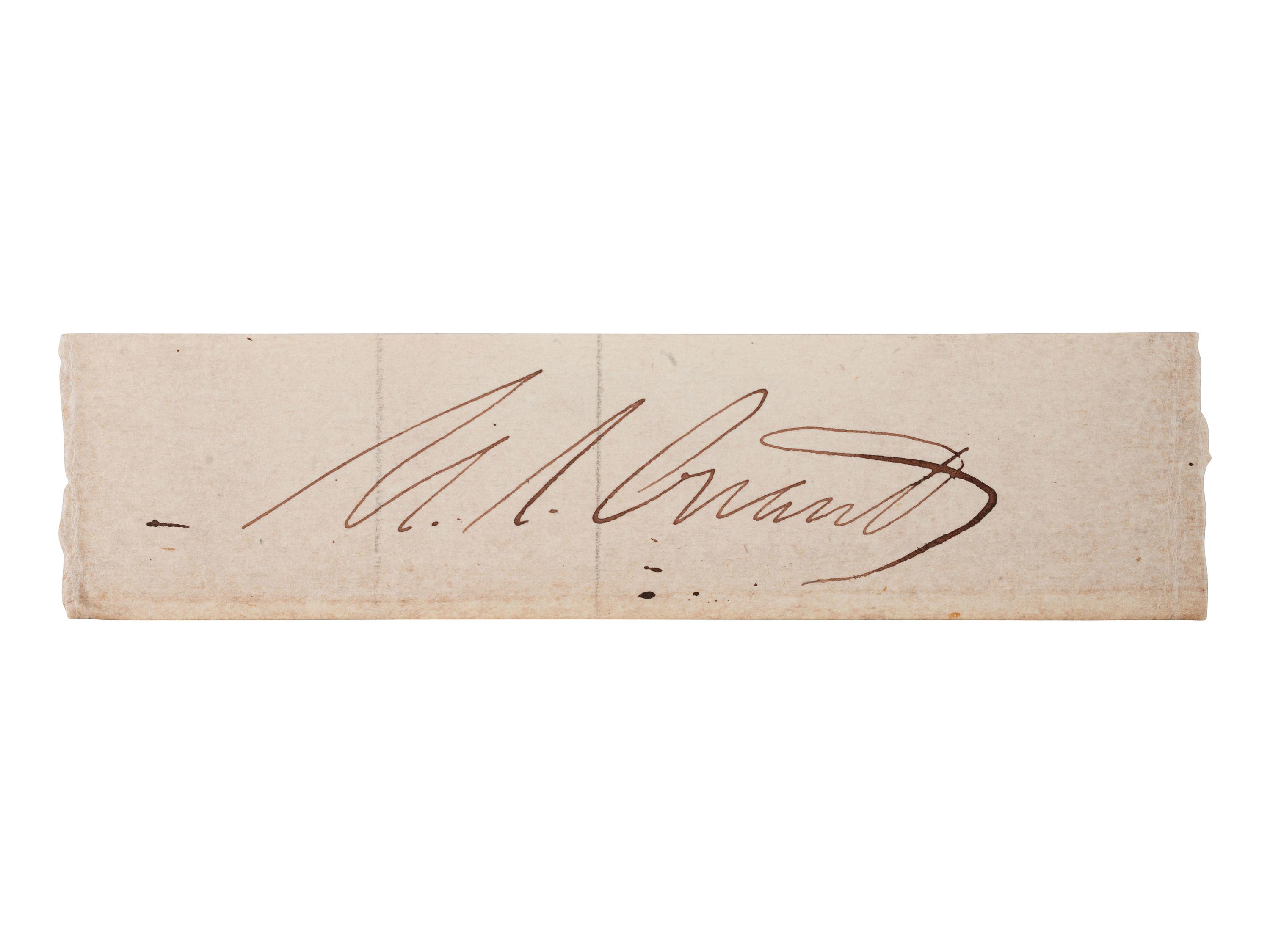 GRANT, Ulysses S. (1822-1885). Clipped signature ("U.S. Grant").
