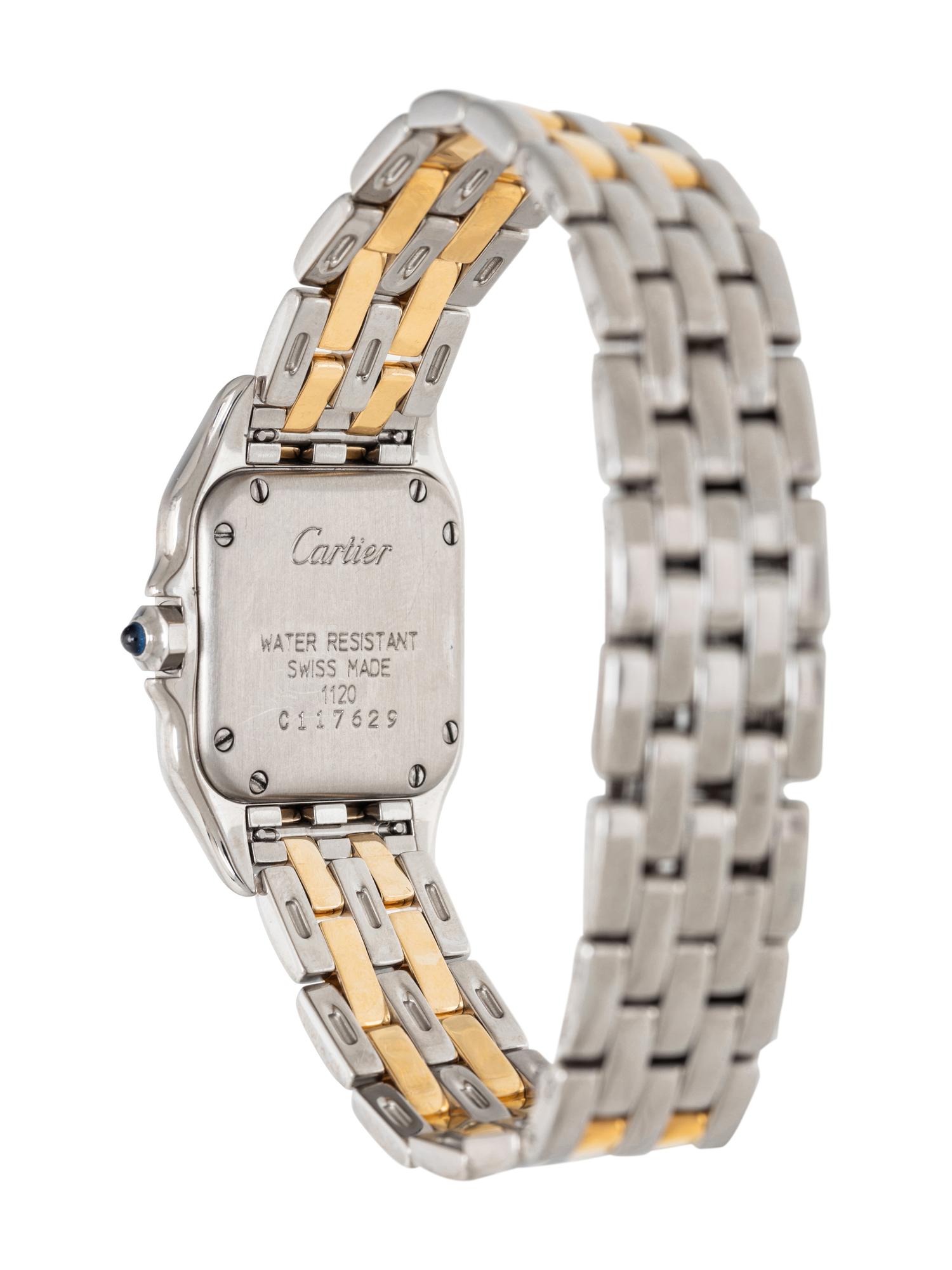 CARTIER, REF. 1120 STAINLESS STEEL AND 18K YELLOW GOLD AND DIAMOND 'PANTHÈRE' WATCH