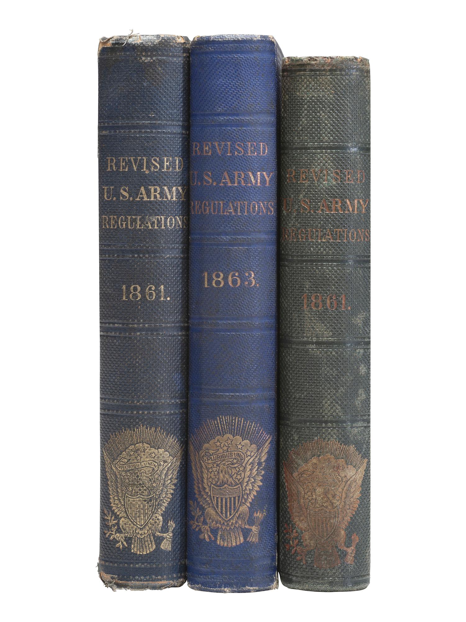 [MILITARIA]. 4 titles, incl. Revised Army Regulations for 1861 and 1863 .