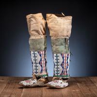 Cheyenne Beaded Hide Leggings, with Moccasins