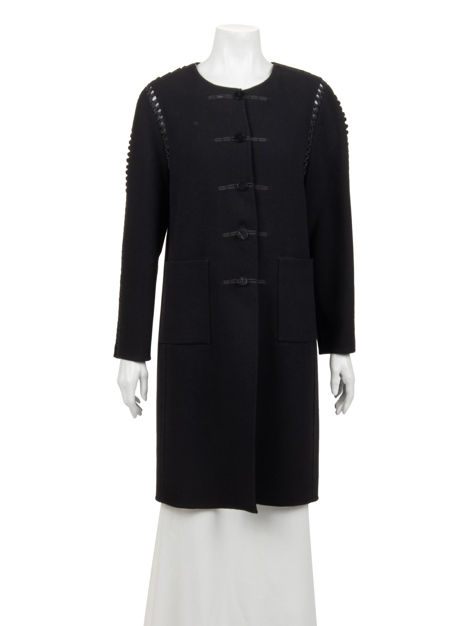 Ralph Rucci Wool Crepe Jacket with Satin Ribbon Seaming
