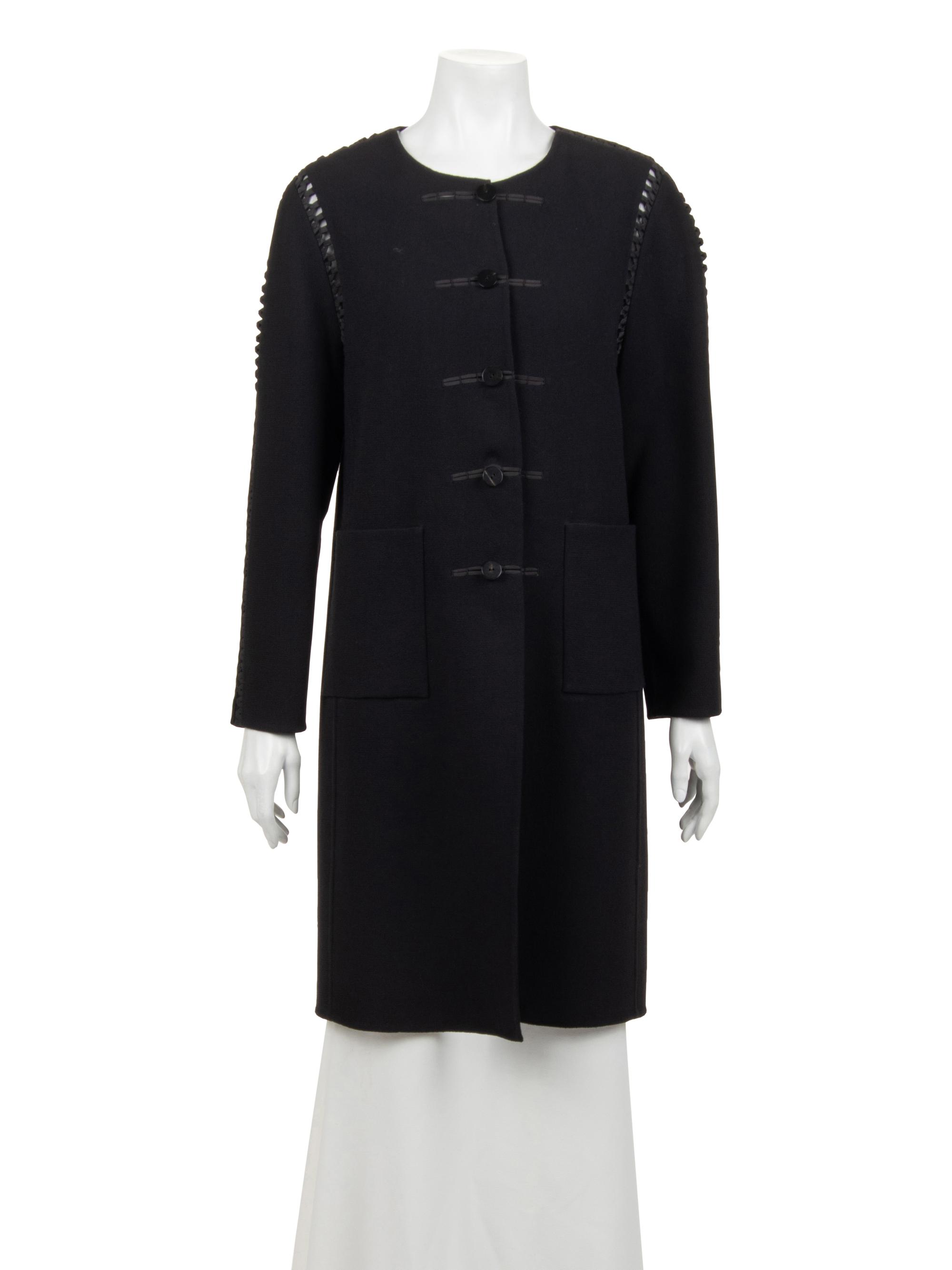 Ralph Rucci Wool Crepe Jacket with Satin Ribbon Seaming