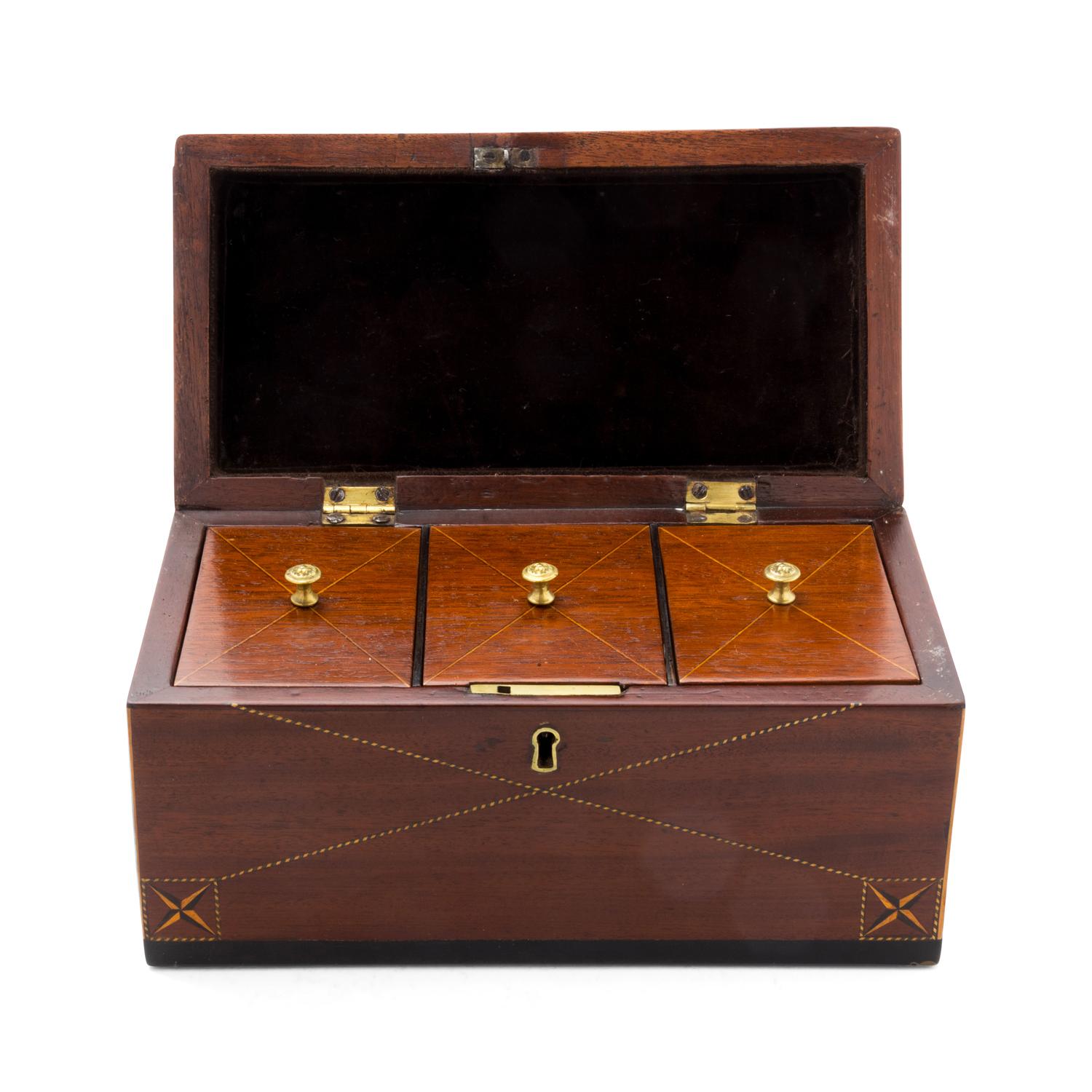 An English Marquetry Tea Caddy