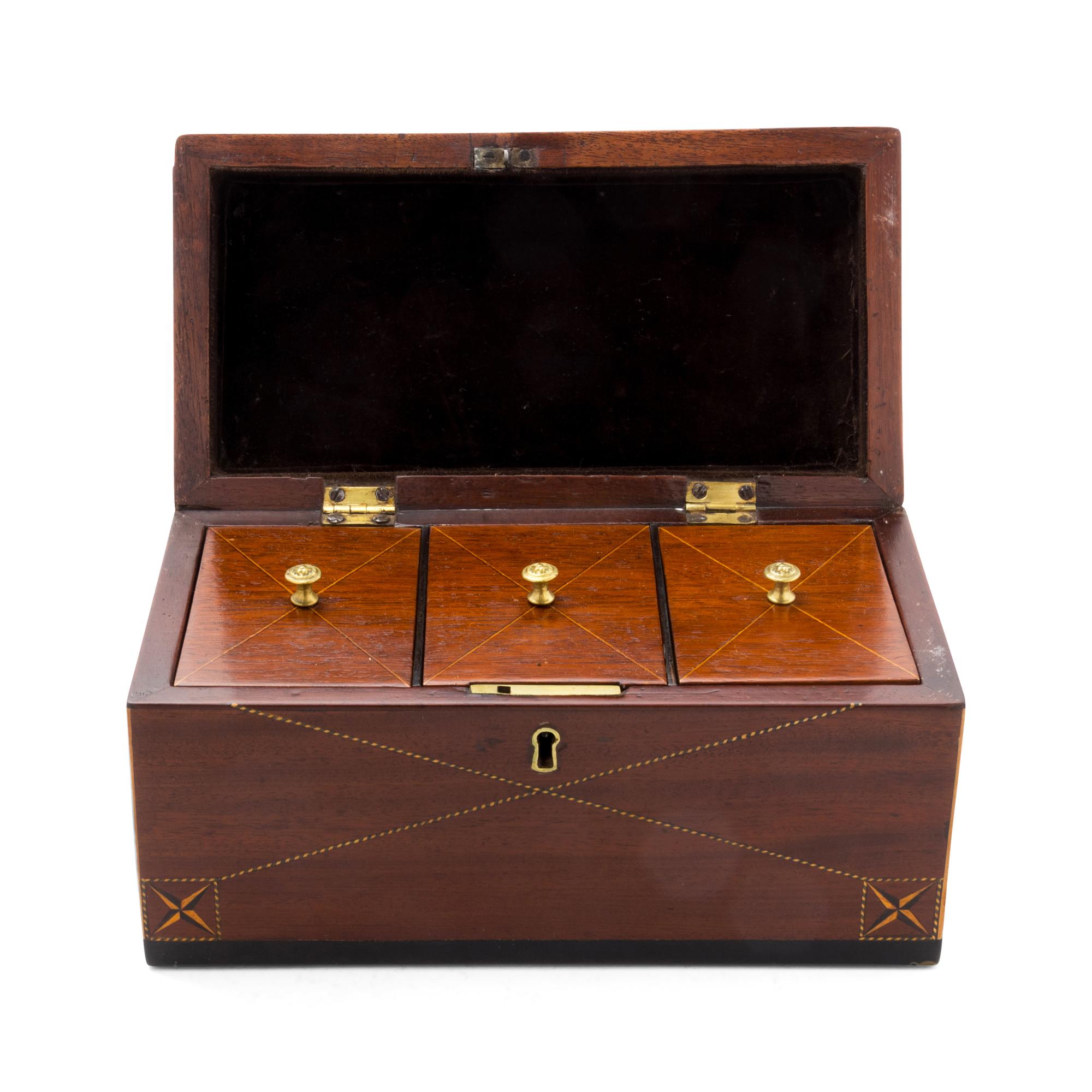 An English Marquetry Tea Caddy