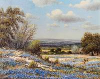 William Thrasher, (American, b. 1908-1997), Blue Bonnet Landscape