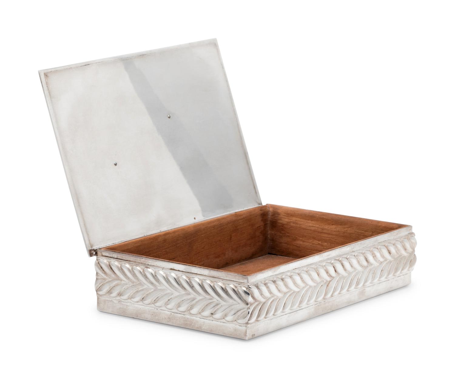 A Tiffany & Co. Silver Table-Top Cigarette Box