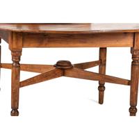 A Country Yellow Pine Lazy-Susan Two-Tier Dining Table