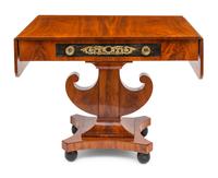 A Baltic Neoclassical Gilt-Bronze Mounted Mahogany Drop-Leaf Sofa Table