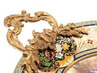 Two French Gilt Bronze and Champlevé Trays