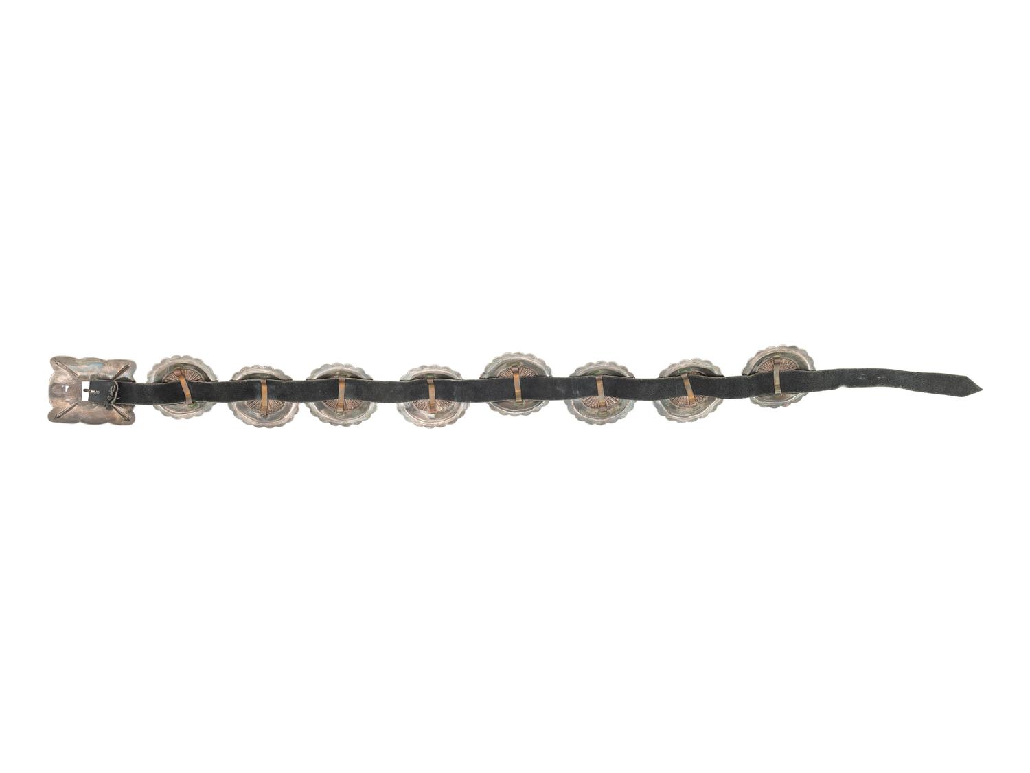 Navajo Silver and Turquoise Concha Belt
