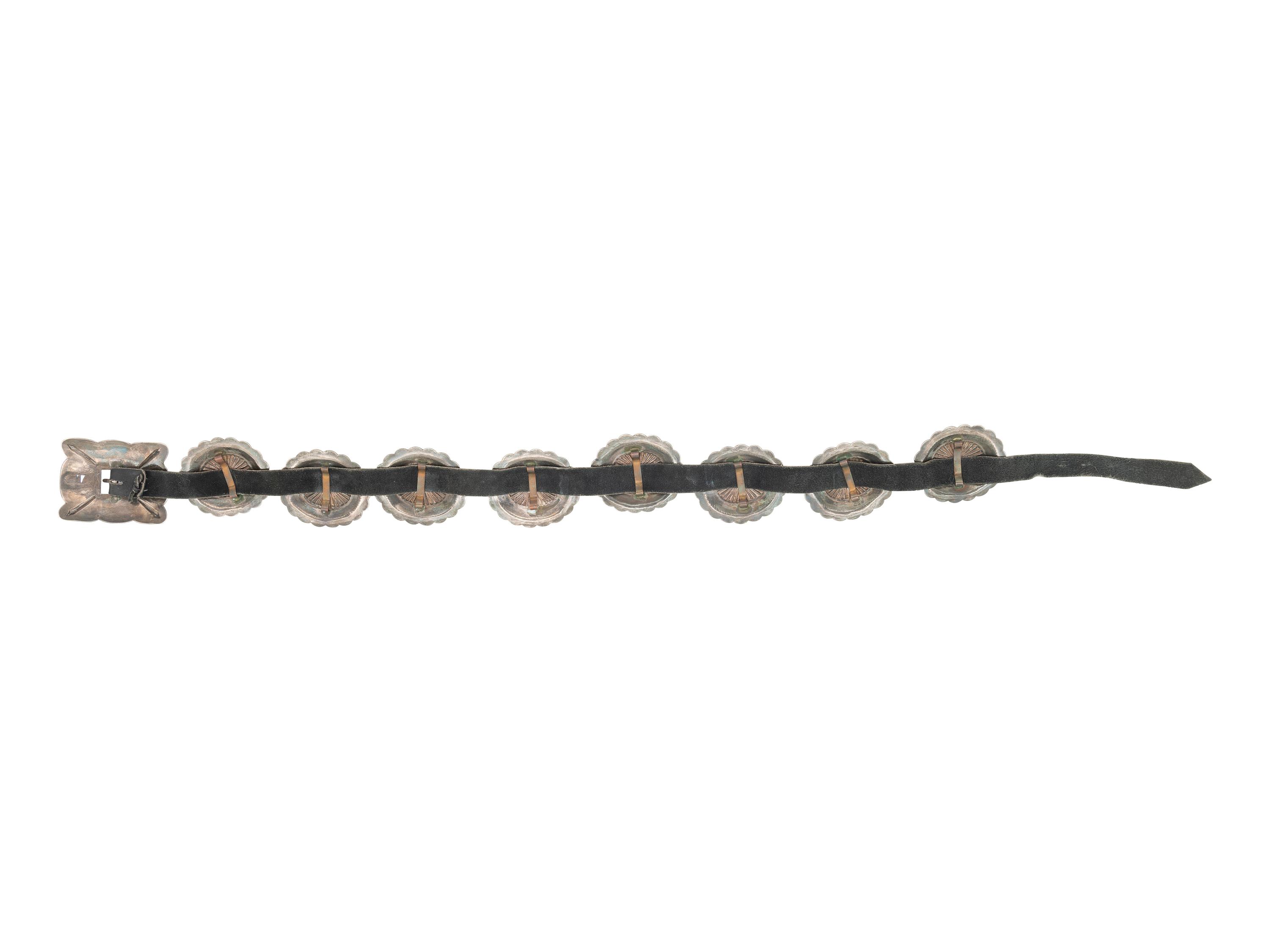 Navajo Silver and Turquoise Concha Belt