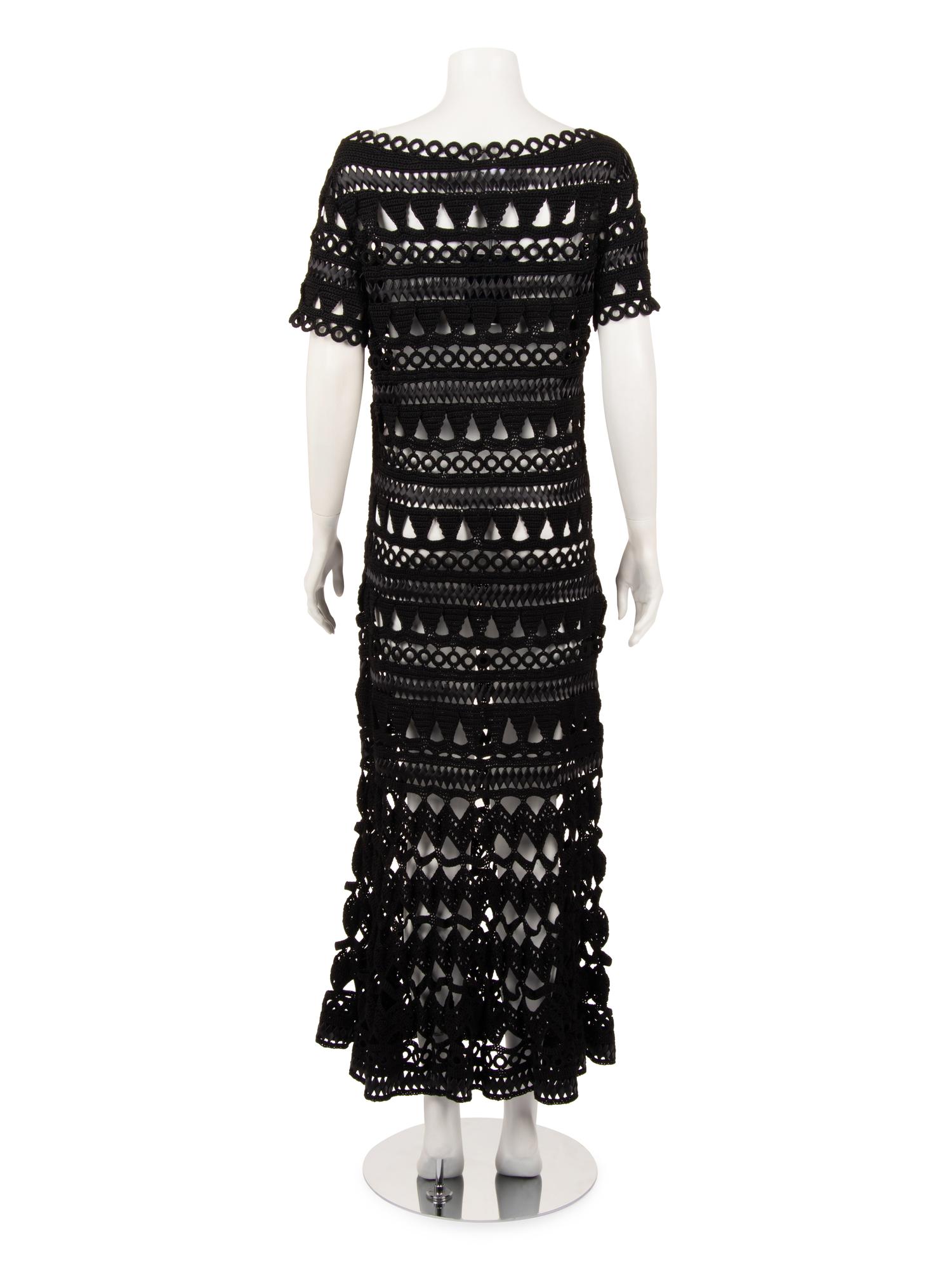 Oscar de la Renta Silk Crochet Dress, Resort 2018