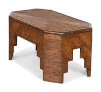 A Grain-Painted Rattan Low Table