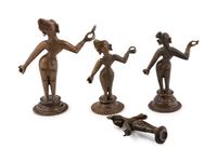Four Indian Bronze Figures of Dancing Deities