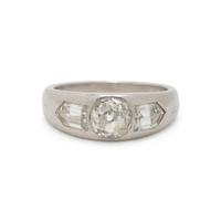 GILLOT, ANTIQUE, PLATINUM AND DIAMOND RING