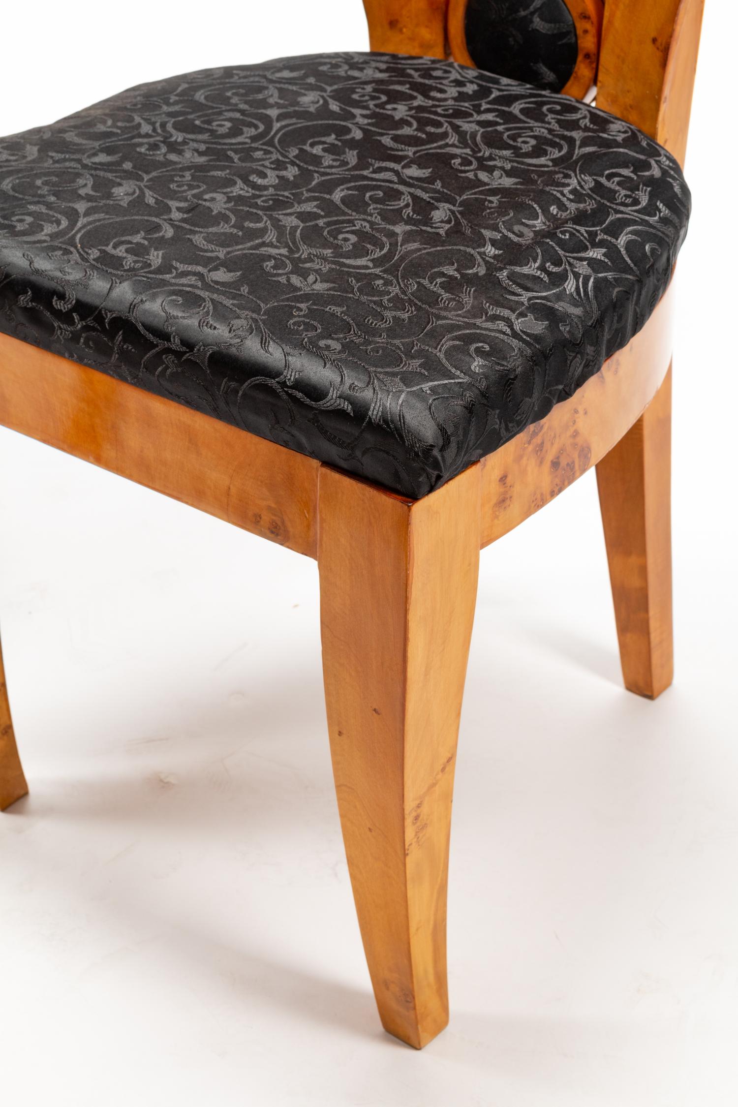 A Set of Four Art Deco Style Burlwood Dining Chairs