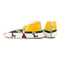 Contemporary Cheyenne Beaded Hide Moccasins, Figural