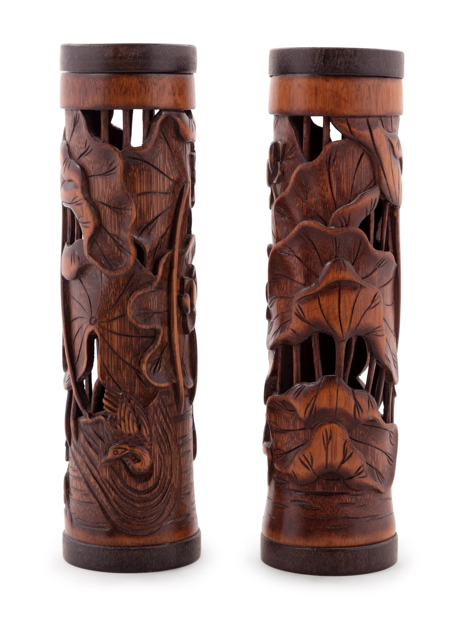 A Pair of Chinese Bamboo Parfumiers