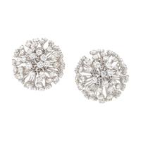 CANTAMESSA, DIAMOND 'SOFFIONI WHITE' EARCLIPS