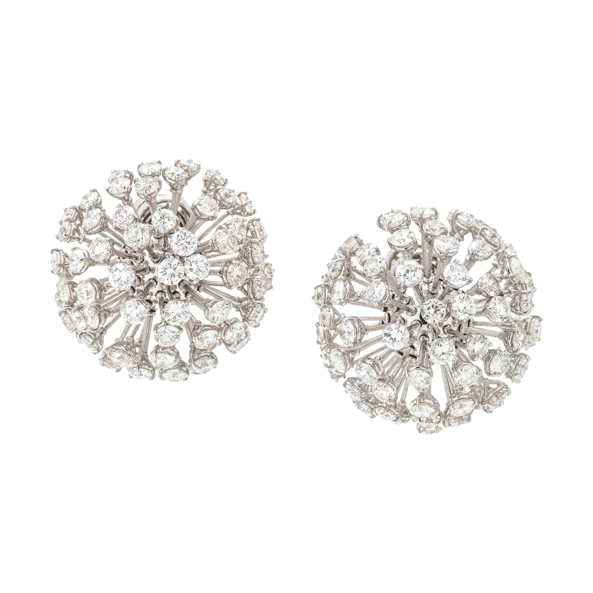CANTAMESSA, DIAMOND 'SOFFIONI WHITE' EARCLIPS