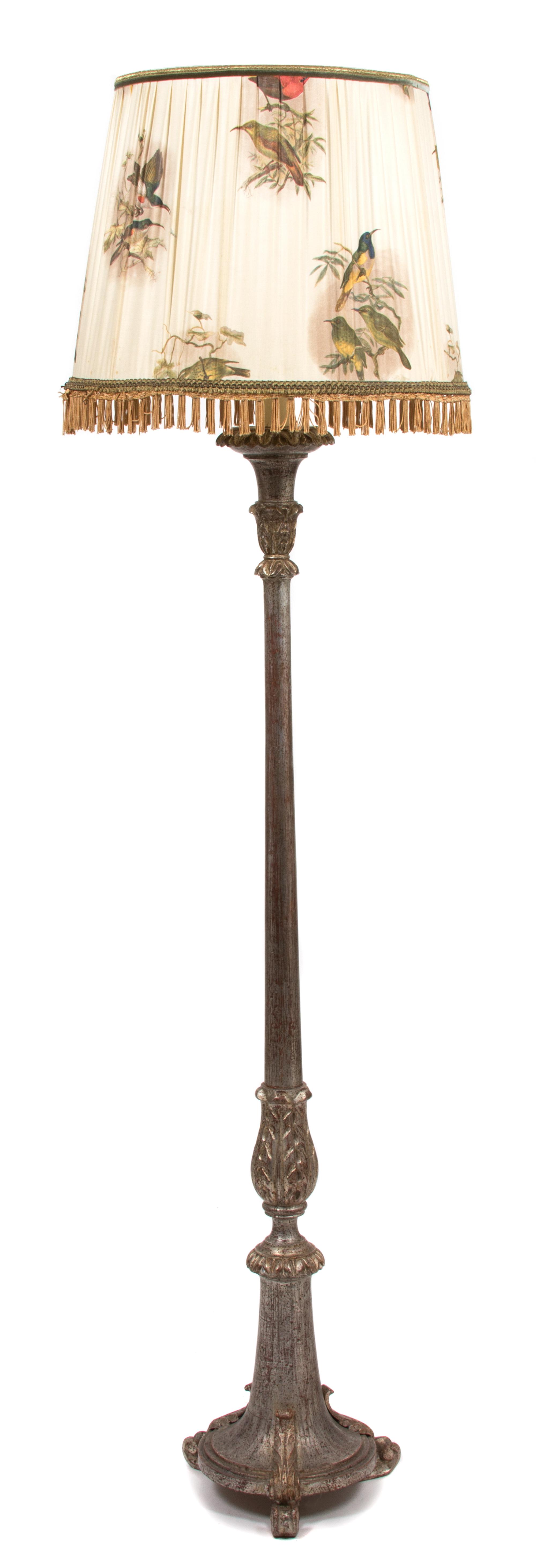 A Painted Wood Floor Lamp Height 74 inches. — 20TH CENTURY