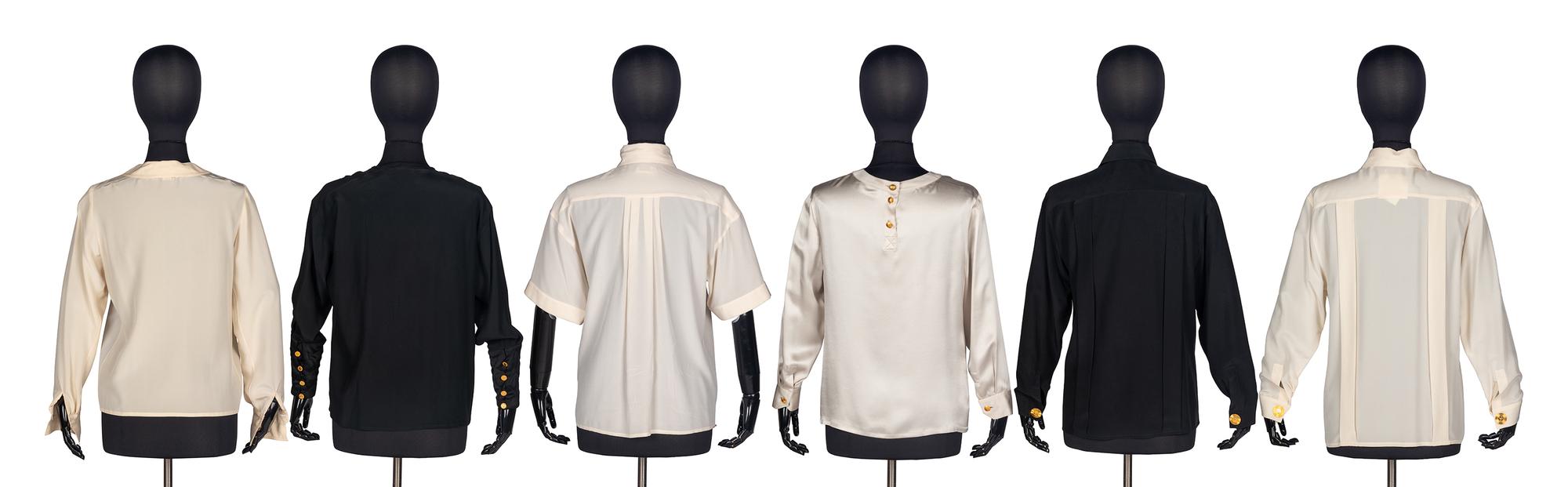 Six Chanel Silk Blouses