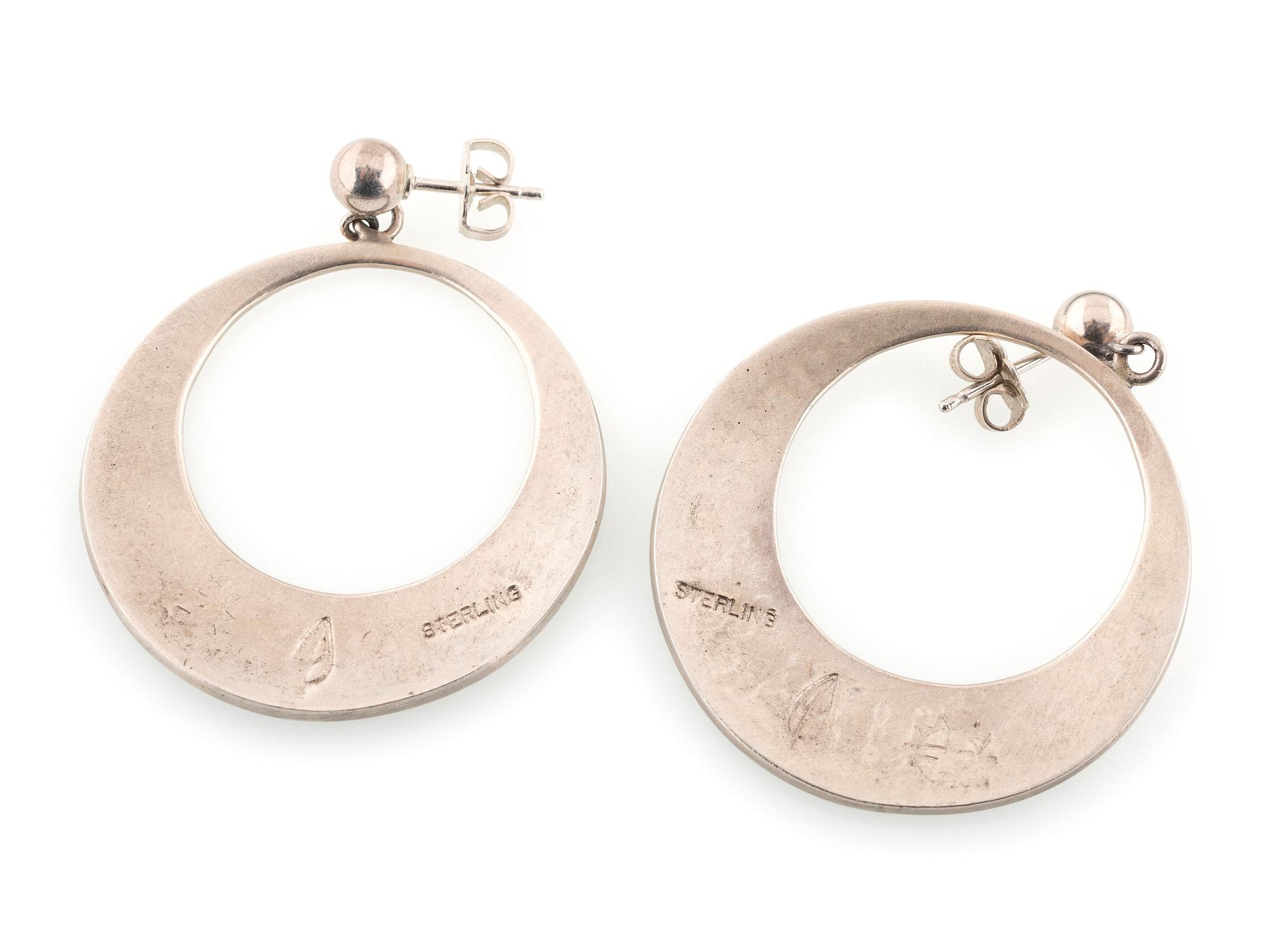 Hopi and Southwestern-style Silver Post and Hook Earrings