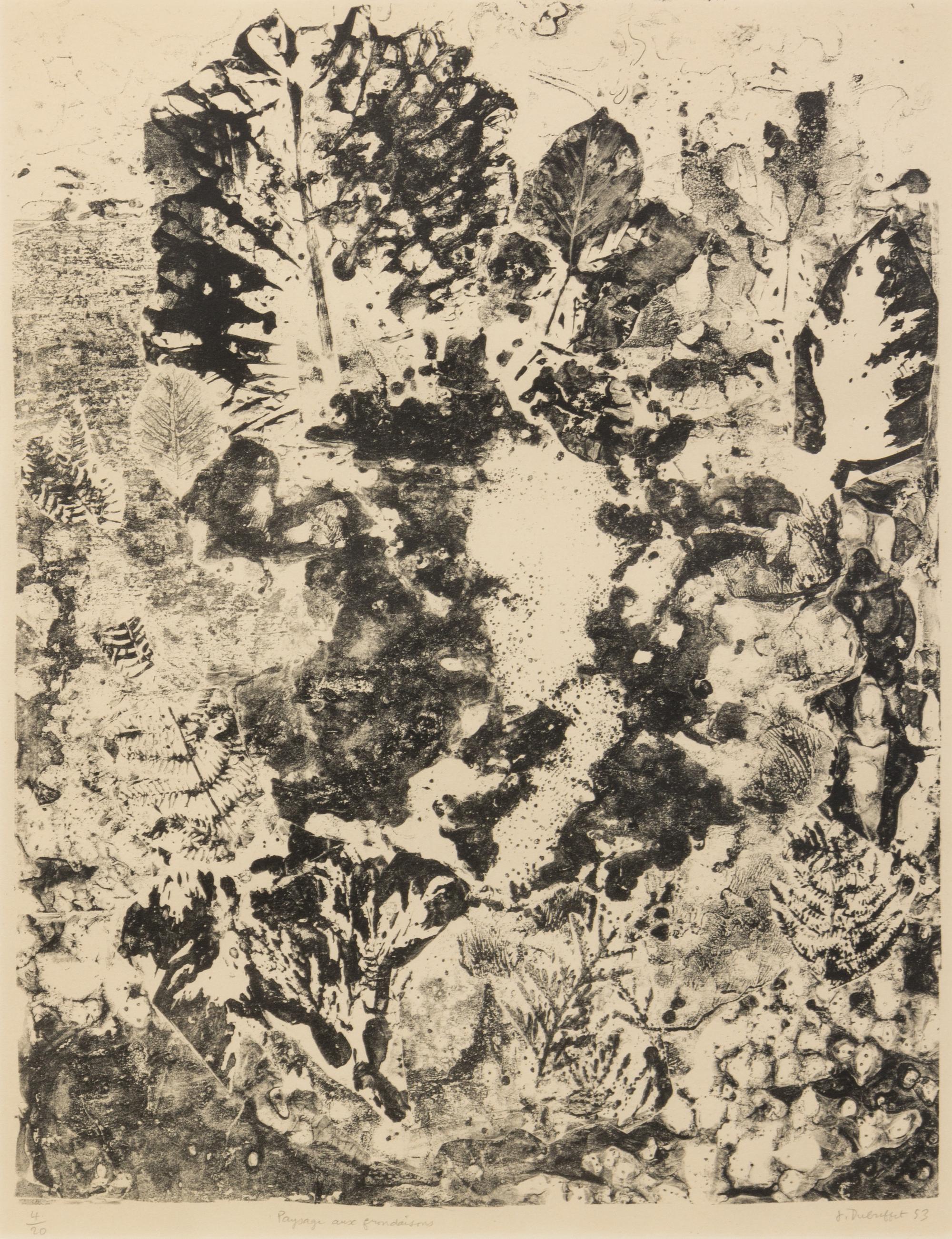 Jean DuBuffet, (French, 1901-1985), Paysage aux Frondaisons, 1953