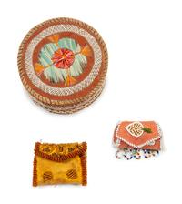 Northeastern Quilled Birch Bark Box and Beaded Whimsies, Group of Three