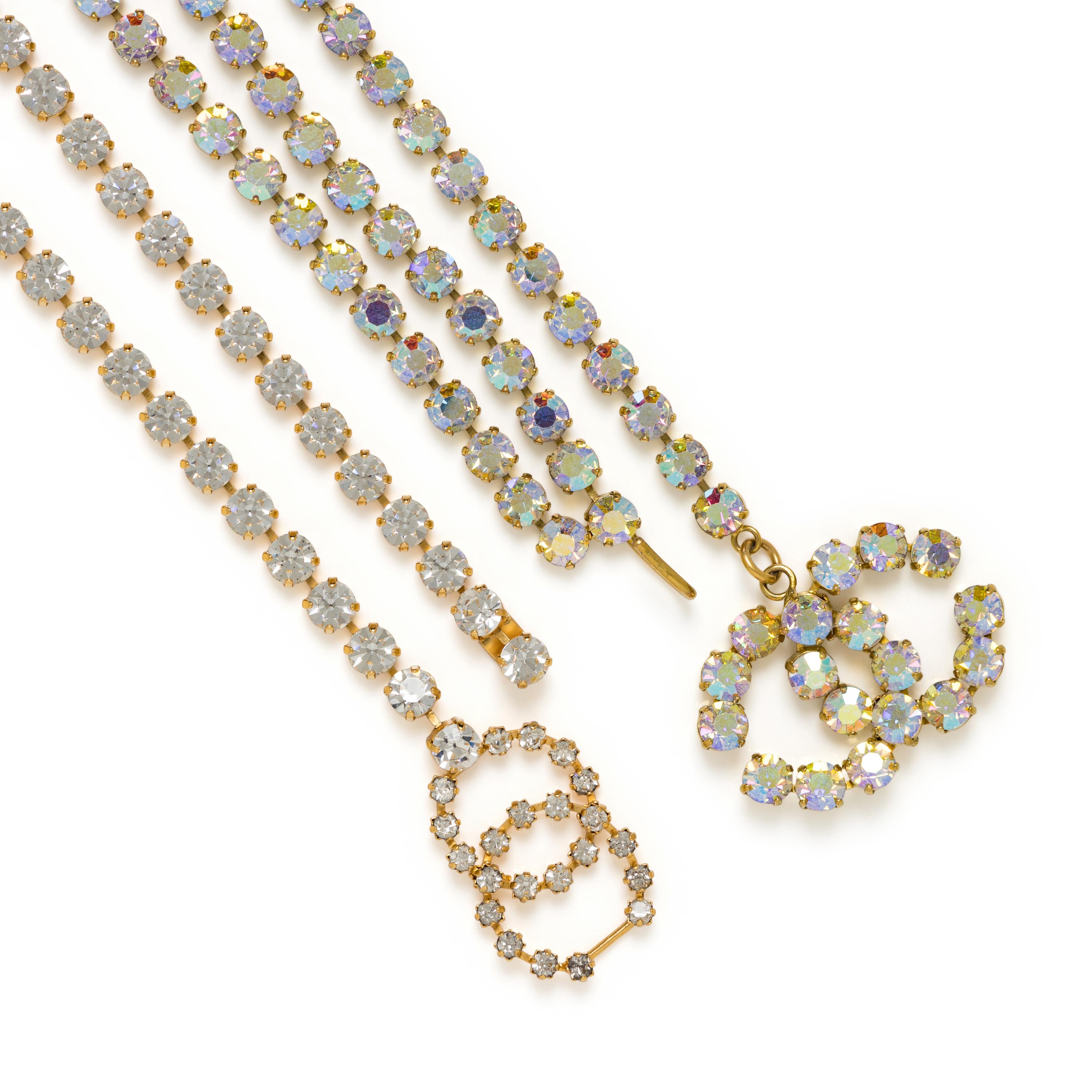 Chanel, Two Rhinestone Chain Belts, 1995