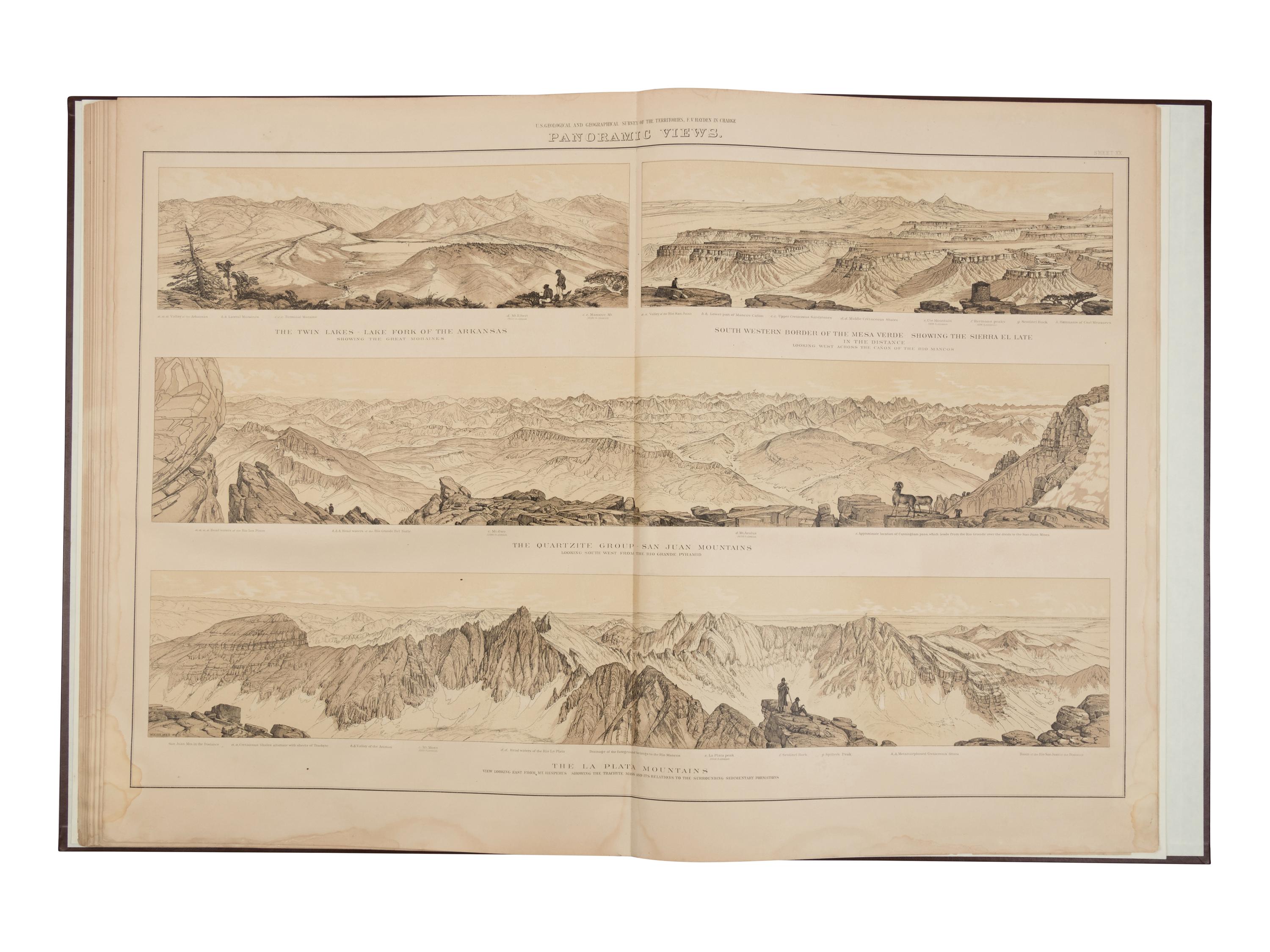 HAYDEN, Ferdinand Vandeveer (1829-1887). Geological and Geographical Atlas of Colorado and Portions of Adjacent Territory. Washington D.C. and New York: Department of the Interior United States Geographical Survey; Julius Bien & Co., 1881.