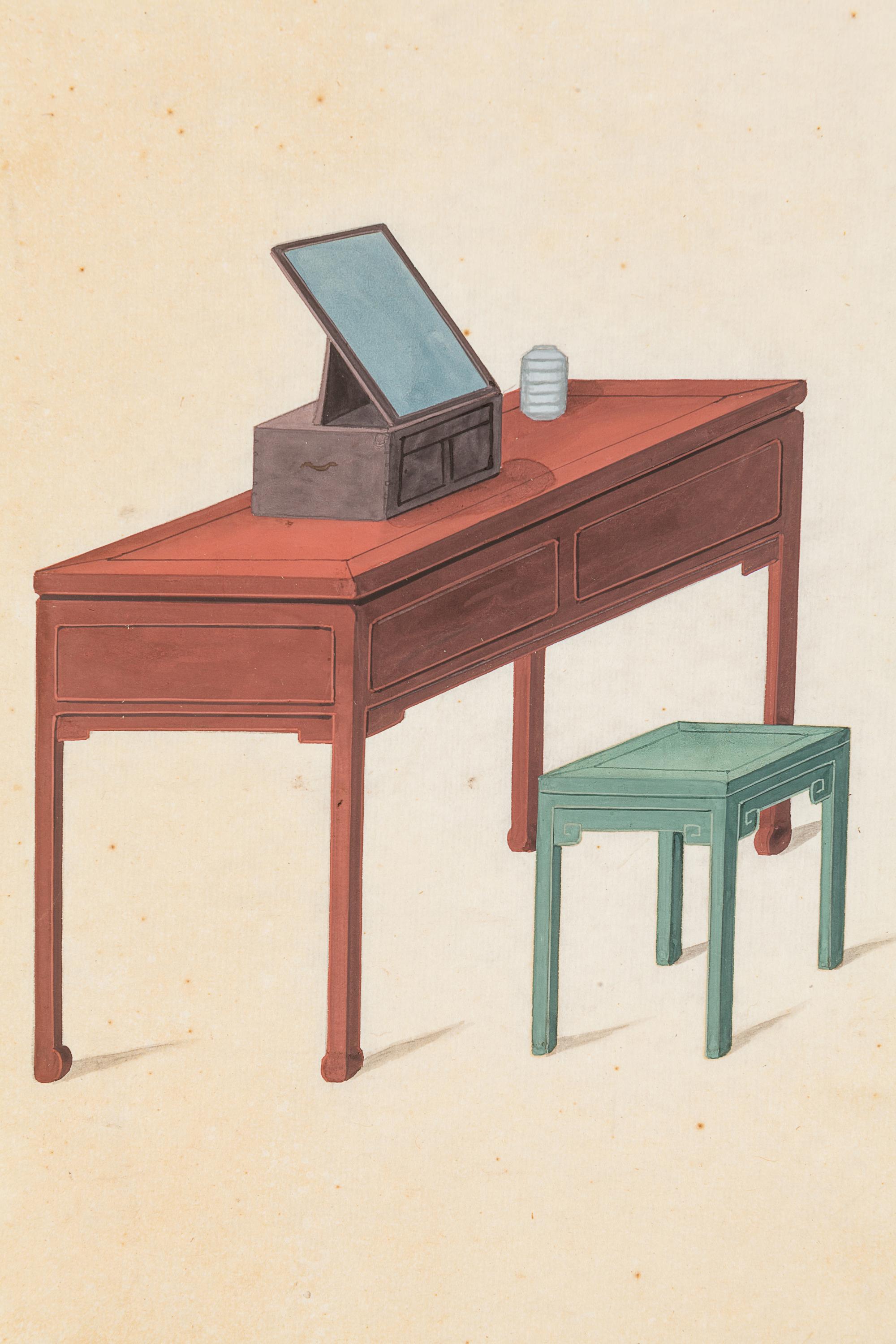 Two Export Drawings of Traditional Interior Design