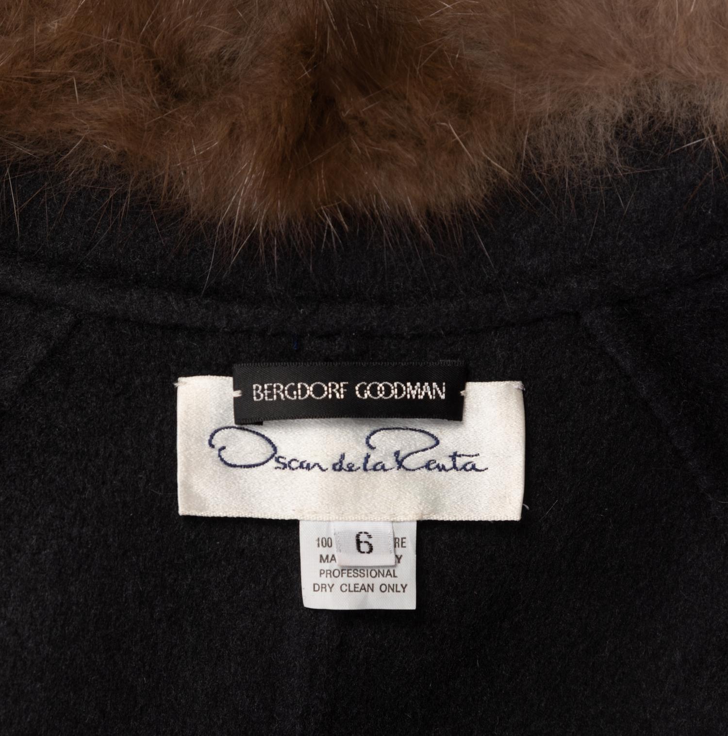 Oscar de la Renta Cashmere Trench Coat Trimmed in Sable