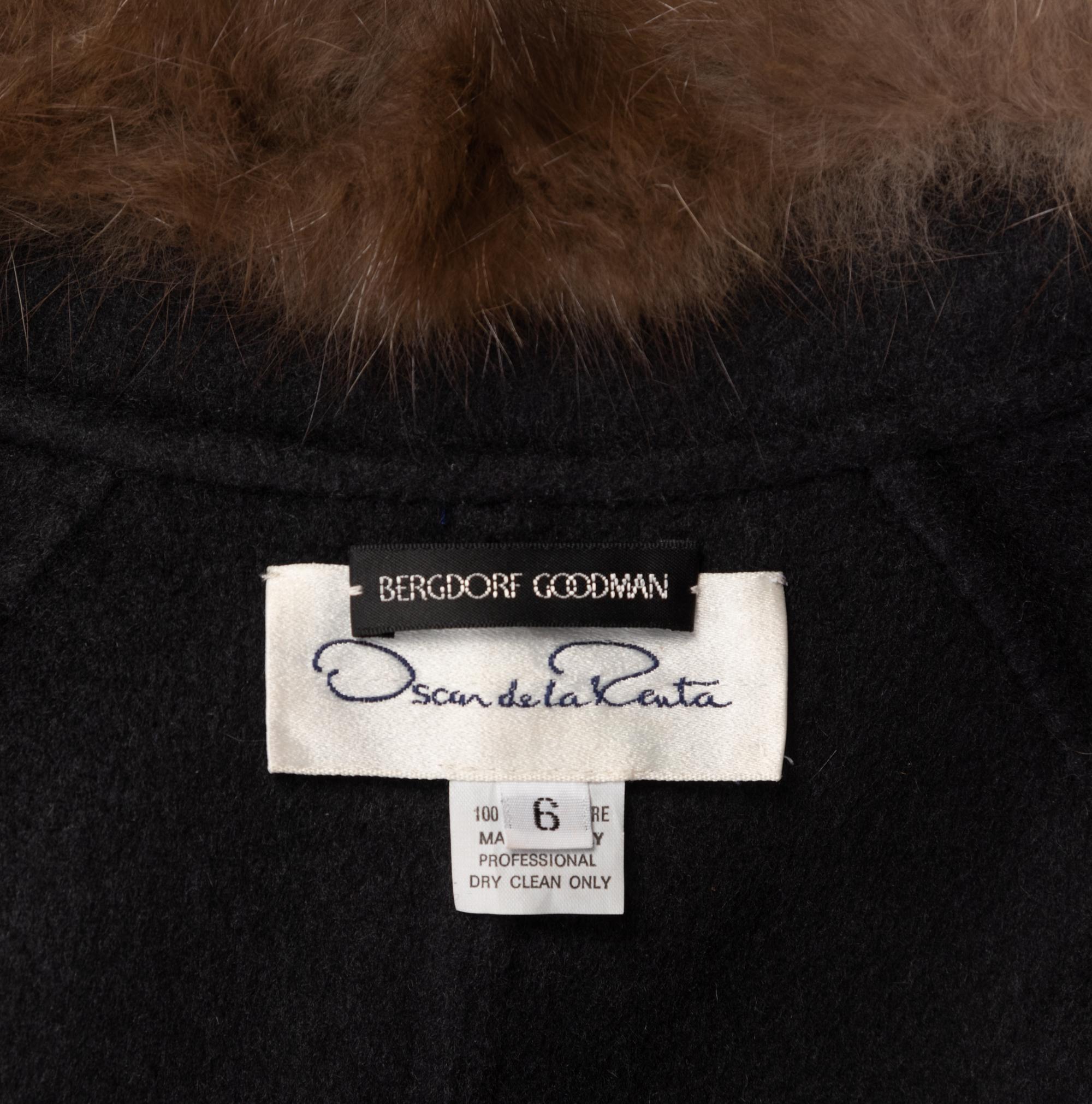 Oscar de la Renta Cashmere Trench Coat Trimmed in Sable
