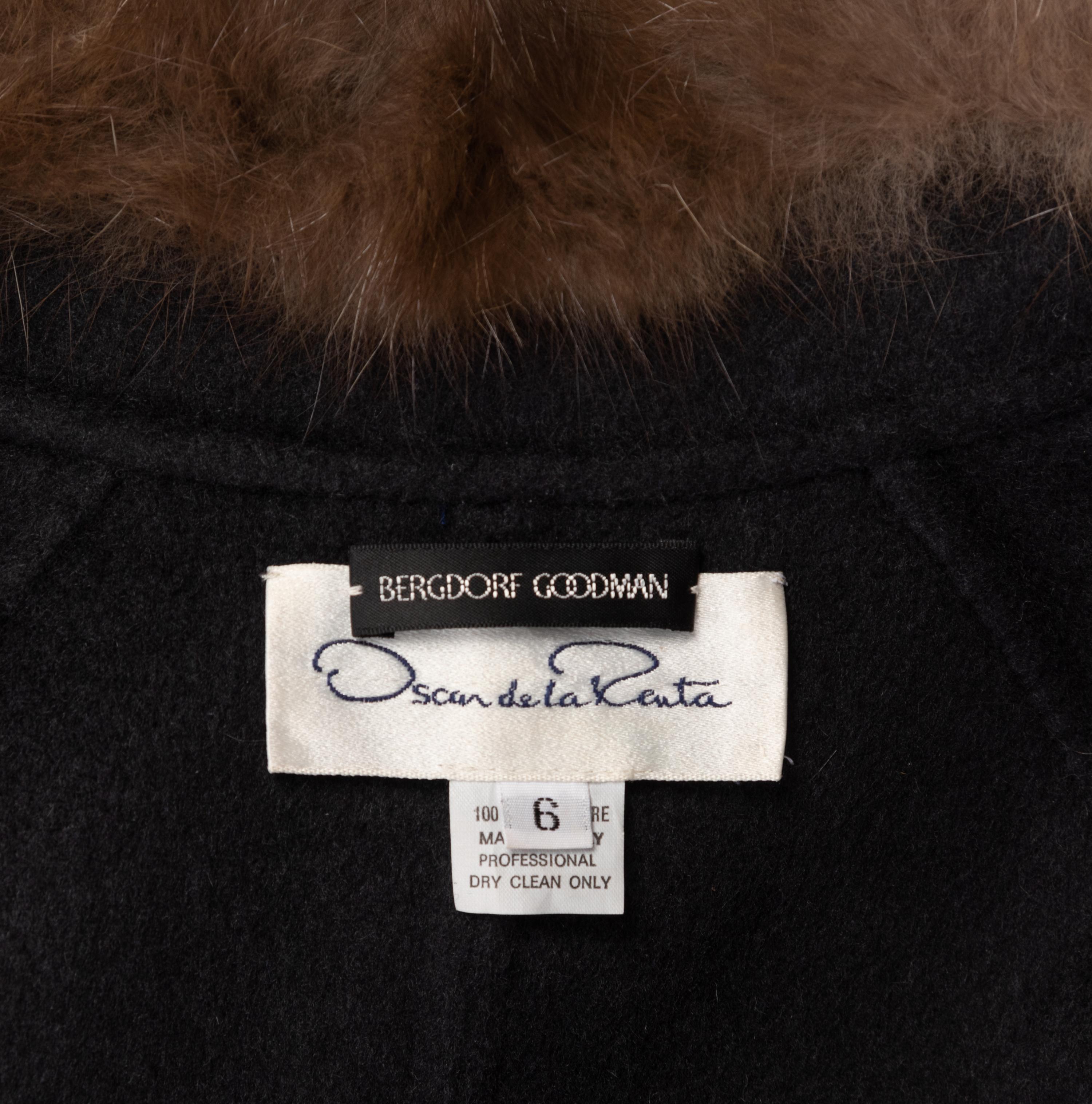 Oscar de la Renta Cashmere Trench Coat Trimmed in Sable
