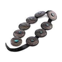 Navajo Silver and Turquoise Concha Belt