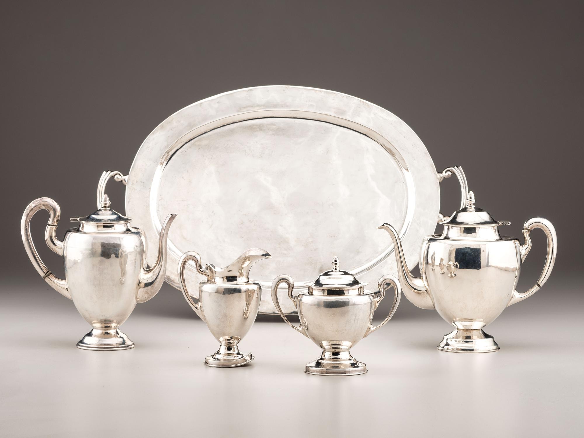 A Mexican Silver Five-Piece Tea and Coffee Service