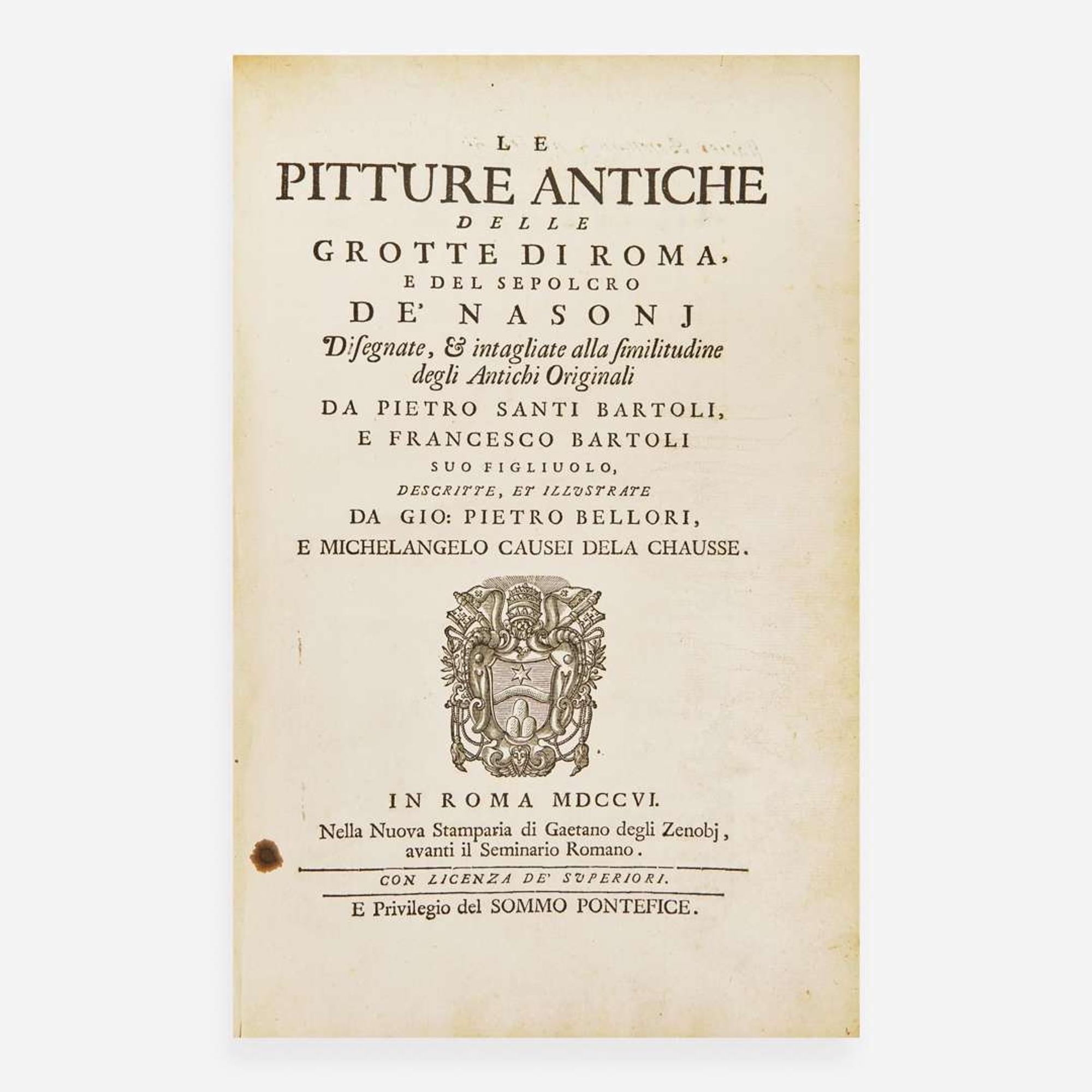 [Travel & Exploration] Bellori, Gio(vani): Pietro, and Michelangelo La Chausse La pitture antiche delle grotte di Roma e del sepolcro de' Nasoni...