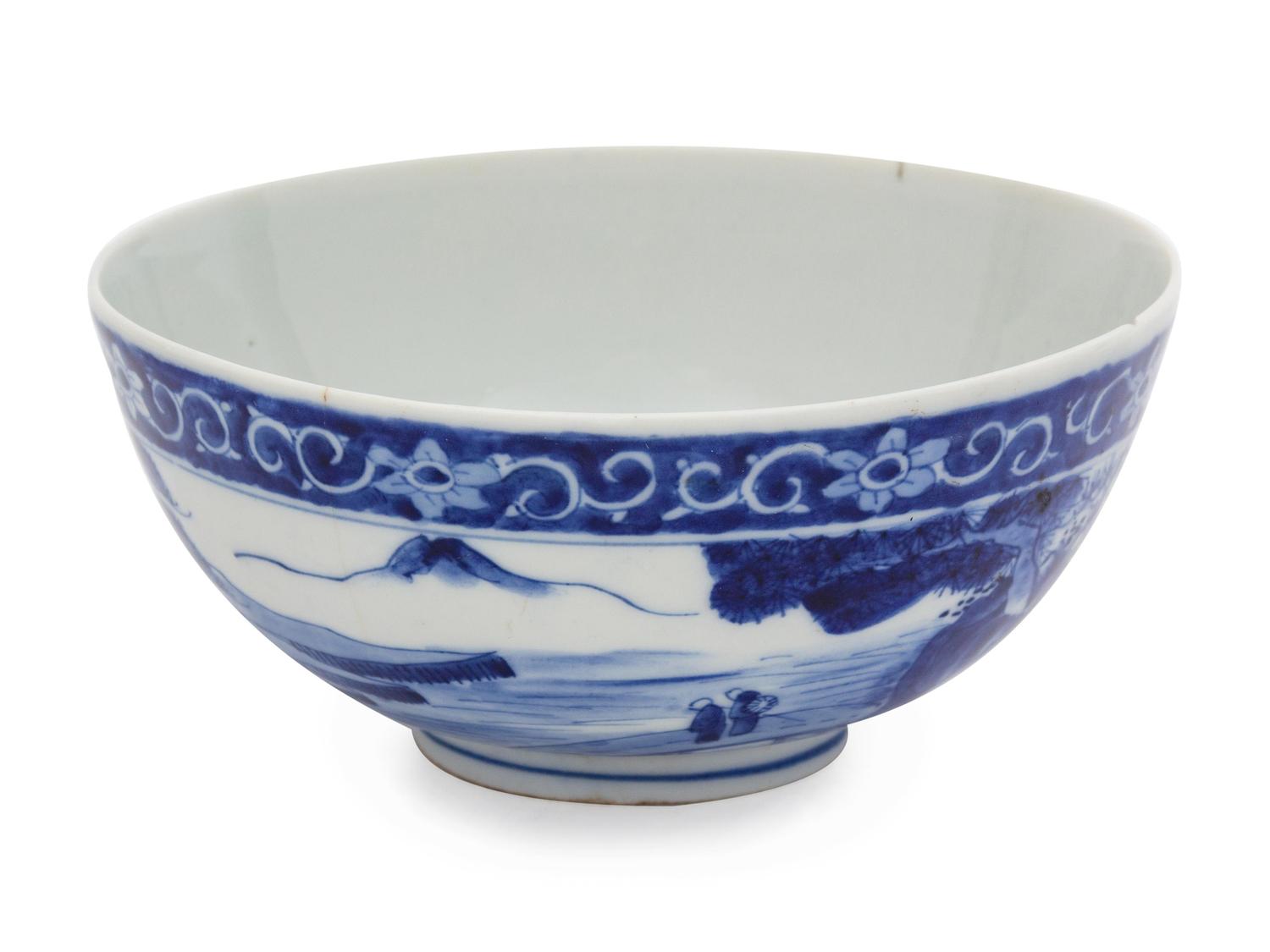A Japanese Blue and White Porcelain Bowl